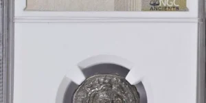 SATRAPS of CARIA. Pixodaros. Circa 341/0-336/5 BC. AR Didrachm (19.5mm, 6.88 g, 12h). Halikarnassos mint. Laureate head of Apollo facing slightly right, drapery around neck / Zeus Labraundos standing right. Konuk, Identities 30; HN Online 241. Toned. NGC Choice XF