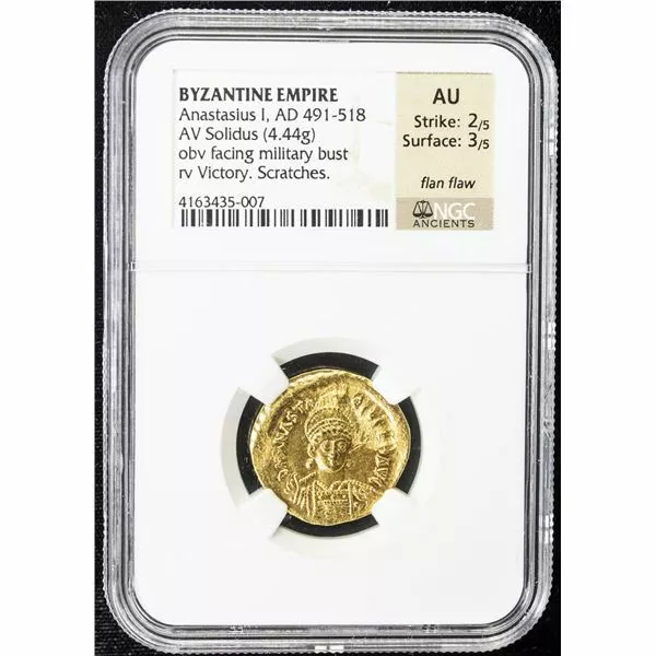 BYZANTINE EMPIRE: Anastasius I, 491-518, AV solidus (