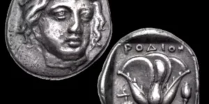 ISLANDS off CARIA, Rhodos. Rhodes. Circa 340-316 BC. AR Didrachm