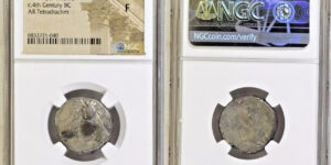 IONIA. Ephesus. Ca. 4th century BC. AR tetradrachm (22mm, 12h). NGC Fine. Ca. 340-325 BC,