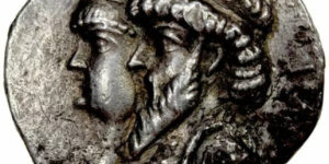 ELYMAIS: Kamnaskires III & Queen Anzaze, ca. 82-72 BC, AR tetradrachm (15.32g), Van't Haaff-