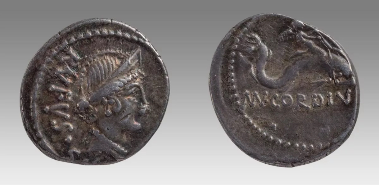 ROMAN REPUBLIC. Mn. Cordius Rufus. 46 BC. AR Denarius (18mm, 3.58 gm). - Image 3