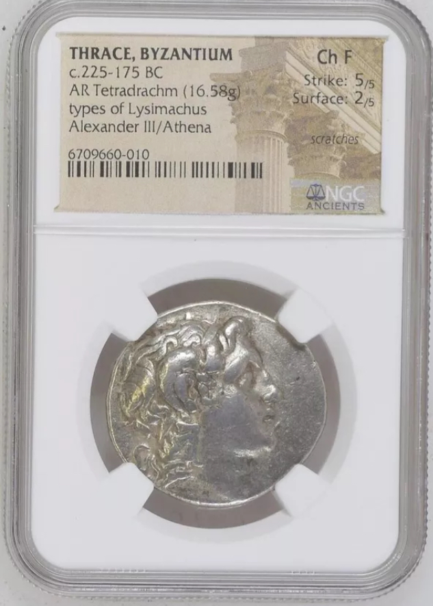 THRACE, Byzantion. Circa 210-195 BC. AR Tetradrachm (31.5mm, 16.58 g, 12h). In the name and types of Lysimachos.