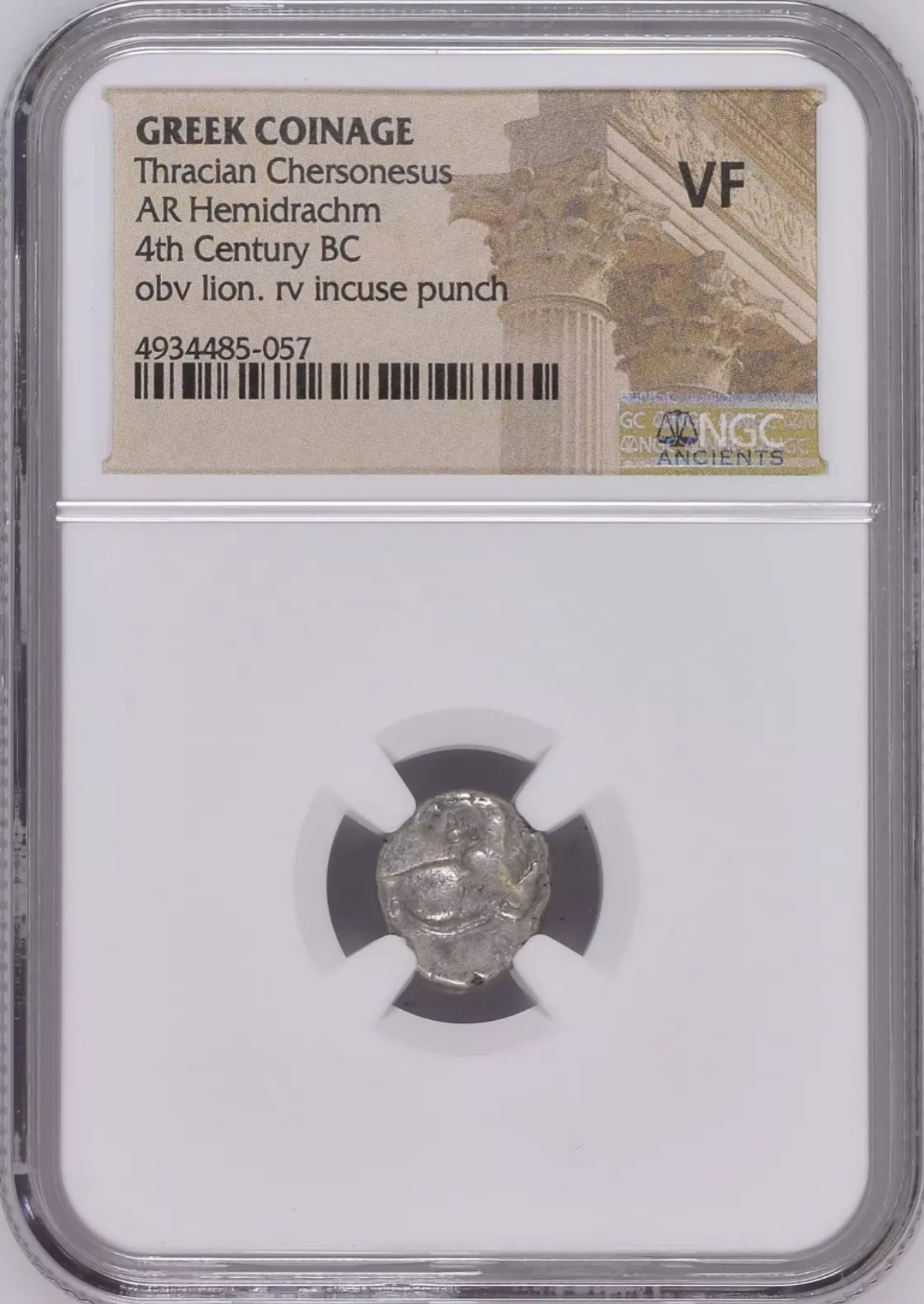 Thracian Chersonesus GREEK COINAGE AR Hemidrachm 4th century BC. NGC VF.