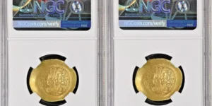 Constantine X Ducas (AD 1059-1067). AV histamenon nomisma (27mm, 4.37 gm, 6h). NGC Choice VF