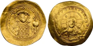 Constantine IX Monomachus (AD 1042-1055). AV histamenon nomisma (27mm, 4.33 gm, 5h). NGC VF