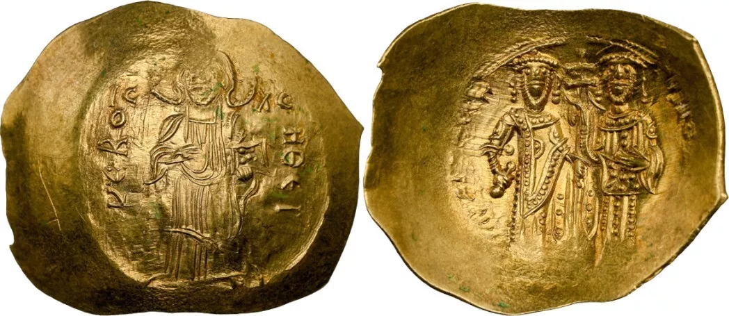 Alexius III Angelus-Comnenus (AD 1195-1203). AV hyperpyron (28mm, 4.24 gm, 6h). NGC MS 4/5 - 2/5,