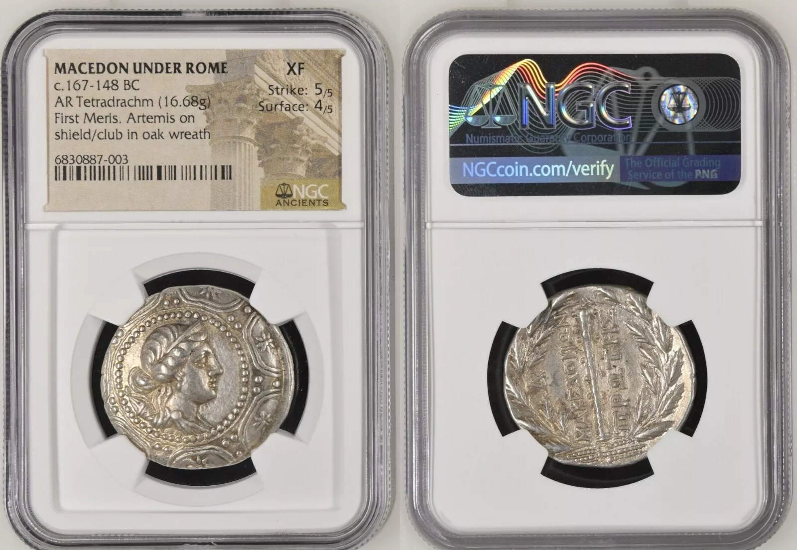 MACEDON (Roman Protectorate), Republican period. First Meris. Circa 167-149 BC. AR Tetradrachm