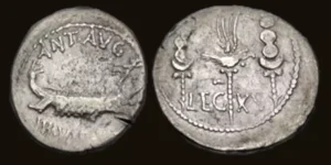 The Triumvirs. Mark Antony. Autumn 32-spring 31 BC. AR Denarius (16.5mm, 3.55 g, 3h).