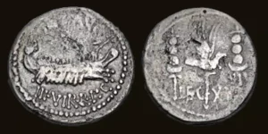 The Triumvirs. Mark Antony. Autumn 32-spring 31 BC. AR Denarius (17.5mm, 3.48 g, 3h)