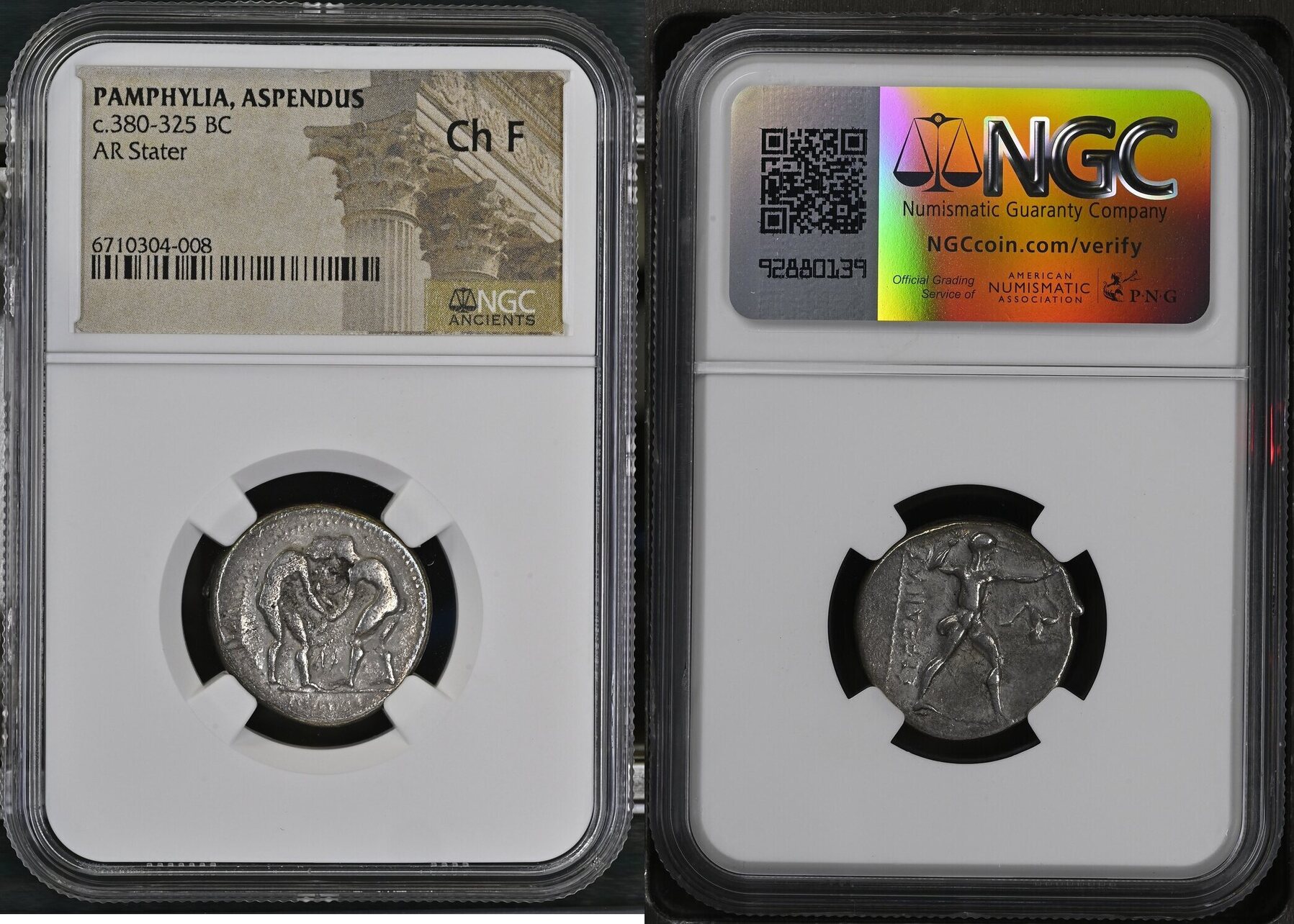 PAMPHYLIA. Aspendos. AR Stater, ca. 380-325 B.C. NGC Ch F.