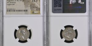 AUGUSTUS, 27 B.C.- A.D. 14. AR Denarius, Lugdunum Mint, ca. 2 B.C.-A.D. 12. NGC