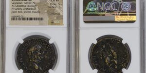 VESPASIAN, A.D. 69-79. AE Sestertius (23.67 gms), Rome Mint, ca. A.D. 71. NGC Ch VF,   RIC-221; Hendin-1508. "Judaea Capta"