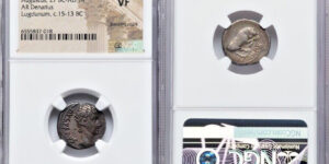 Augustus (27 BC-AD 14). AR denarius (18mm, 4h). NGC