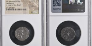 Roman Empire, Tiberius (AD 14-37), AR Denarius, 'Tribute Penny' type, Lugdunum,