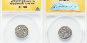 Anonymous (ca. 225-214/2 BC). AR didrachm or quadrigatus (18mm, 12h).