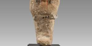 Ancient Egyptian Limestone Ushabti Ramses Period, 19th dynasty, c.1279 to 1213 BCE.