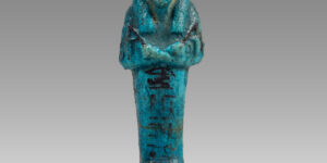 Ancient Egyptian Turquoise Blue Ushabti Faience Ushabti Third Intermediate Period, ca. 1070-664 B.C. .