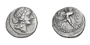 The Caesarians. Julius Caesar. Late 48-47 BC. AR Denarius (16.5mm, 3.87 g, 6h). Military mint