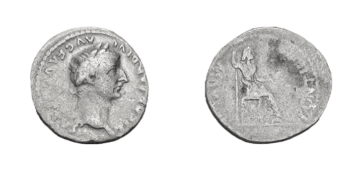 Tiberius. AD 14-37. AR Denarius (18mm, 3.66 g, 5h). “Tribute Penny” type.