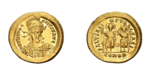 Theodosius II. AD 402-450. AV Solidus (21mm, 4.45 g, 6h). Constantinople mint, 10th officina.