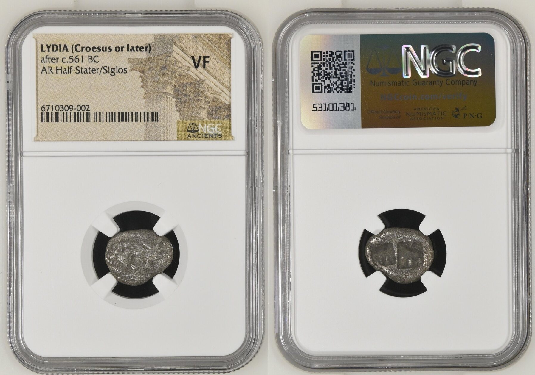 LYDIA. Time of Kyros to Darios I, ca. 550/39-520 B.C. AR Siglos, Sardes Mint. NGC VF.