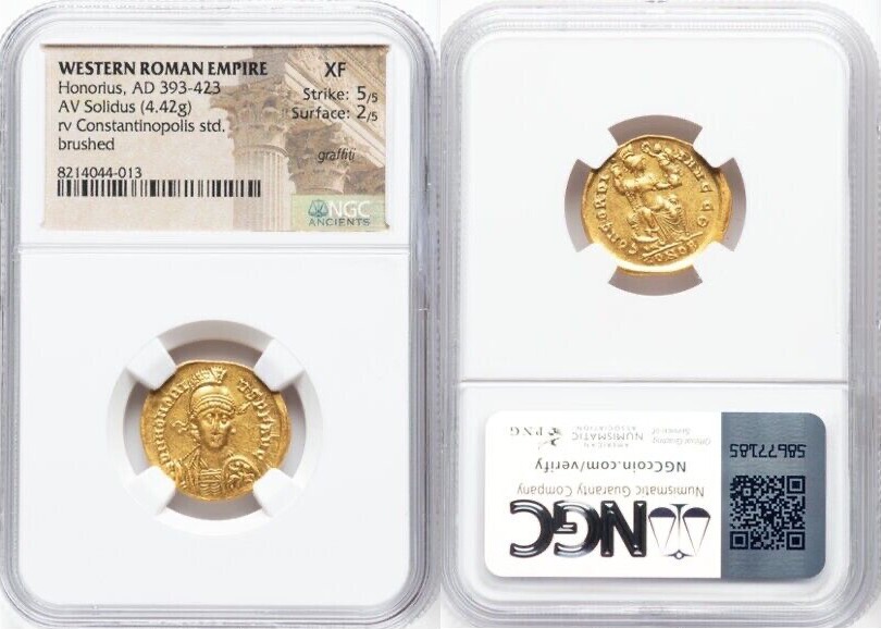 Honorius, Western Roman Empire (AD 393-423). AV solidus