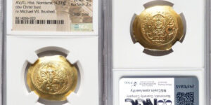 Michael VII Ducas (AD 1071-1078). AV/EL histamenon nomisma scyphate