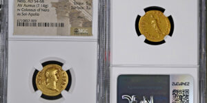 Nero. AD 54-68. AV Aureus (18mm, 7.14 g, 6h). Rome mint. Struck circa AD 64-65. NERO CAESAR,