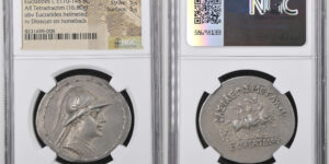 BAKTRIA, Greco-Baktrian Kingdom. Eukratides I Megas. Circa 170-145 BC. AR Tetradrachm