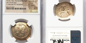 Michael VII Ducas (AD 1071-1078). AV/EL histamenon nomisma scyphate