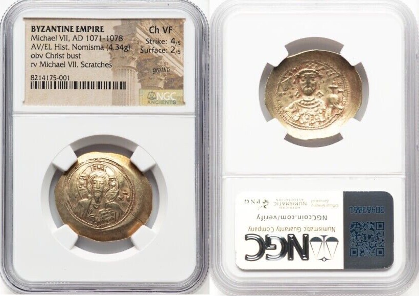 Michael VII Ducas (AD 1071-1078). AV/EL histamenon nomisma scyphate