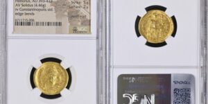 HONORIUS, A.D. 393-423. AV Solidus (4.46 gms), Constantinople Mint, ca. A.D. 397-402. NGC