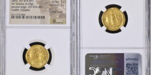 ZENO, A.D. 474-475 & 476-491. AV Solidus (4.20 gms), Constantinople Mint, 3rd Officina, ca. A.D. 476-491.