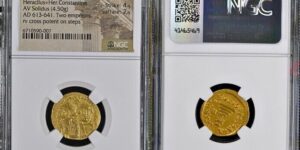 HERACLIUS with HERACLIUS CONSTANTINE, 610-641. AV Solidus (4.50 gms), Constantinople Mint, 6th Officina,