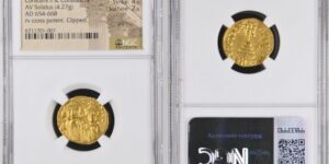 CONSTANS II with CONSTANTINE IV, 641-668. AV Solidus (4.27 gms), Constantinople Mint, 1st Officina, ca. 641-668.