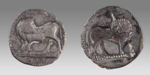 LUCANIA, Sybaris. Circa 550-510 BC. AR Nomos (27mm, 7.66 g, 12h).