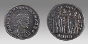 Constantine II. As Caesar, AD 316-337. Æ Follis (18mm, 2.67 g, 6h). Antioch mint,