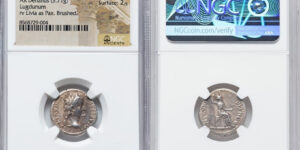 Tiberius (AD 14-37). AR denarius (19mm, 3.71 gm, 12h). NGC