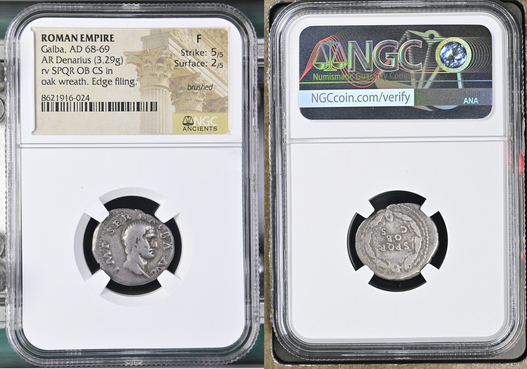 Galba, 68-69. Denarius (Silver, 19.5 mm, 3.29 g, 6 h), Rome.