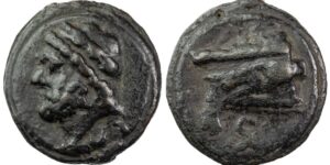 Roman Republic, Anonymous, Aes Grave, AE Semis, cast 225-217 BC