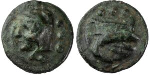 Roman Republic, Anonymous, Aes Grave, AE Quadrans, cast 225-217 BC,