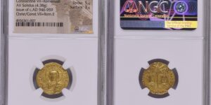 CONSTANTINE VII with ROMANUS II, 913-959. AV Solidus (4.38 gms), Constantinople Mint, ca. A.D. 946-959.