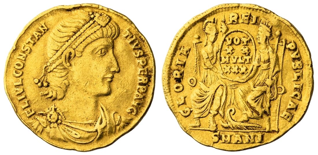 Roman Empire, Constantinus II (AD 337-361), AV Solidus, Antioch, struck c. 347-355