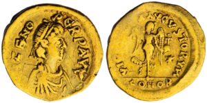 Roman Empire, Zeno, Second Reign (AD 476-491), AV Tremissis, Constantinople