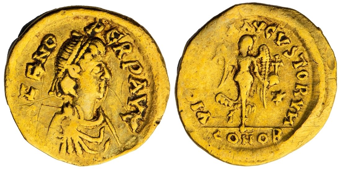 Roman Empire, Zeno, Second Reign (AD 476-491), AV Tremissis, Constantinople - Image 2