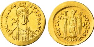 Byzantine Empire, Anastasius (491-518), AV Solidus, Constantinople, 10th Officina = 492-507