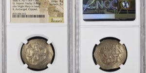 ISAAC II, 1185-1195. EL Aspron Trachy (3.82 gms), Constantinople Mint.