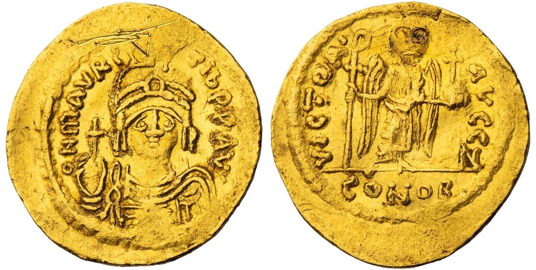 Byzantine Empire, Maurice Tiberius (582-602), AV Solidus,