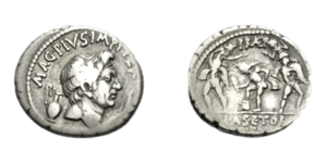The Pompeians. Sextus Pompey. 37/6 BC. AR Denarius (19mm, 3.55 g, 11h). Uncertain Sicilian mint.